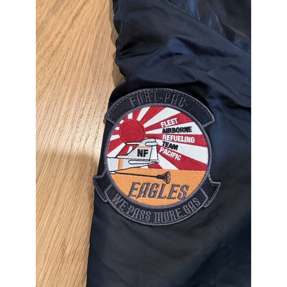 ALPHA INDUSTRIES Bomber B-15 Flight Jacket Fart-Pac Eagles Vintage Coat Sz 2XL - Picture 5 of 9
